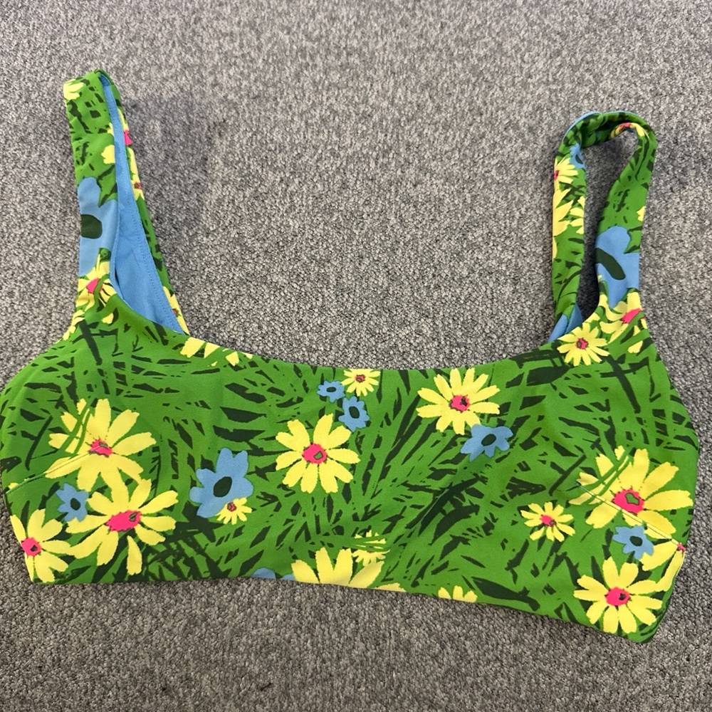 Floral Green Bikini Top